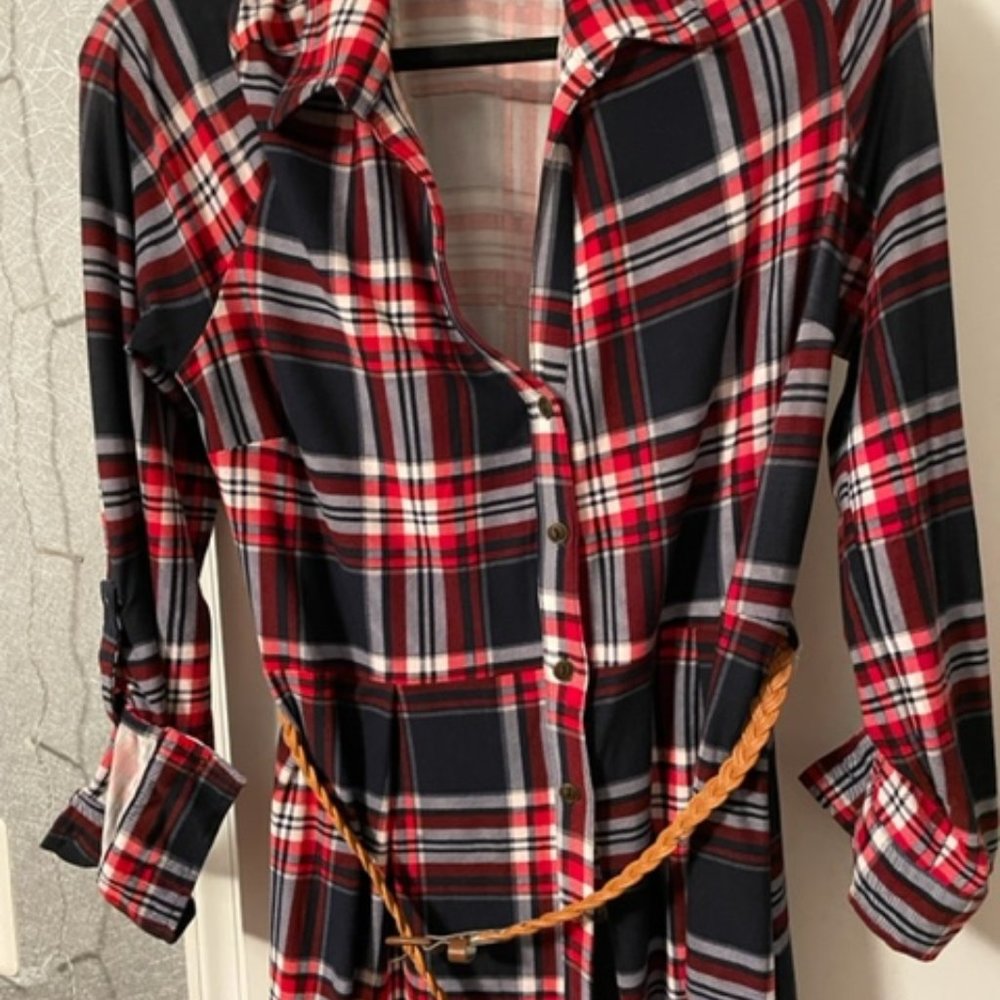 Plaid Shirtdress